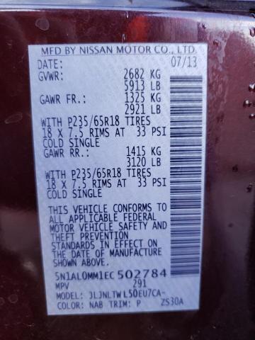 5N1AL0MM1EC502784 Infiniti QX60