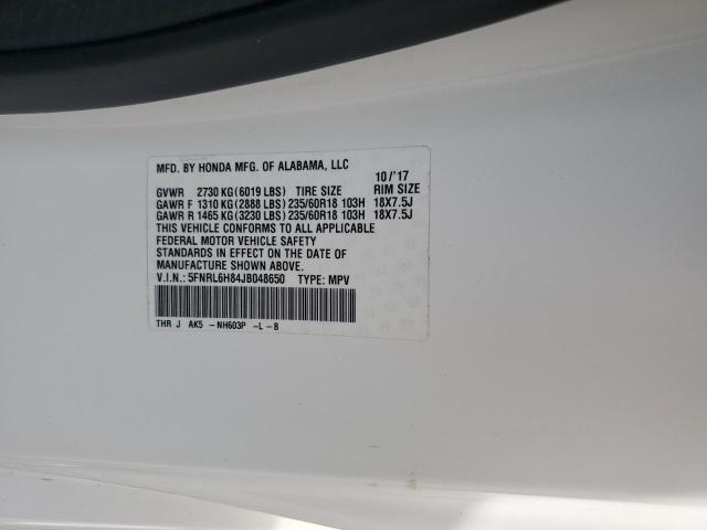 5FNRL6H84JB048650 Honda Odyssey Touring