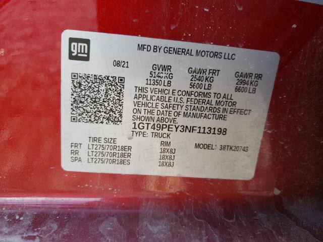 1GT49PEY3NF113198 GMC Sierra K2500 At4