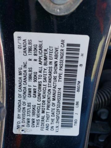 2HGFC2F53JH533314 Honda Civic Lx