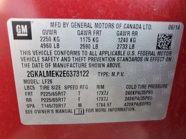 2GKALMEK2E6373122 GMC Terrain Sle
