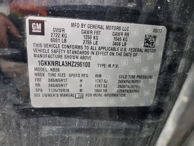 1GKKNRLA3HZ296100 GMC ACADIA SLE