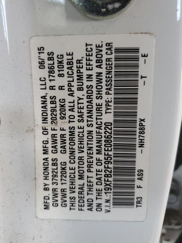 19XFB2F95FE086220 Honda CIVIC EXL