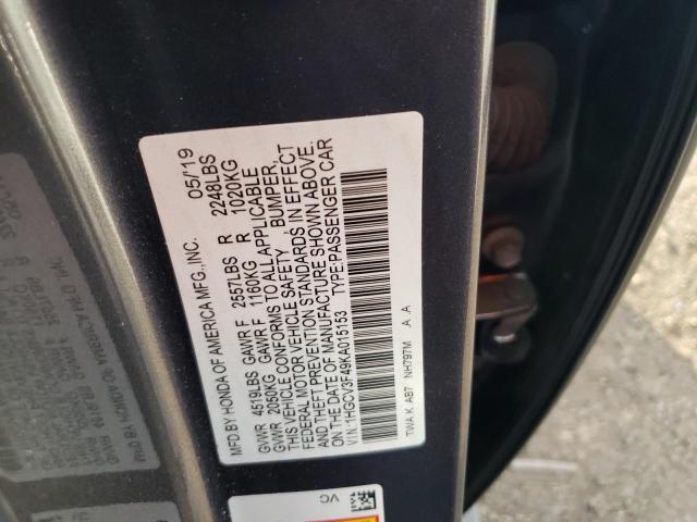 1HGCV3F49KA015153 Honda Accord Hybrid Ex