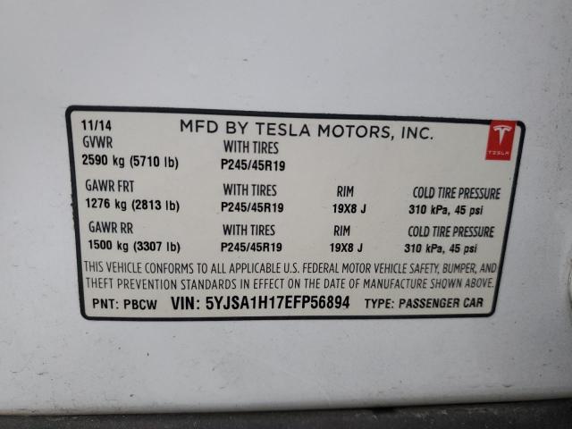 5YJSA1H17EFP56894 Tesla MODEL S