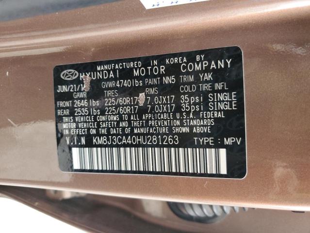 KM8J3CA40HU281263 Hyundai Tucson Limited