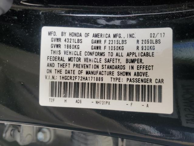 1HGCR2F72HA171889 Honda ACCORD EX