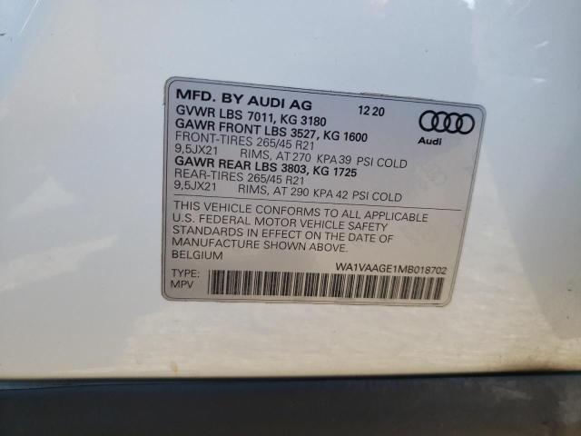 WA1VAAGE1MB018702 Audi E-tron Prestige