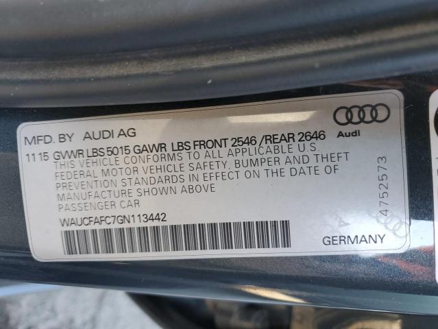 WAUCFAFC7GN113442 Audi A6 PREMIUM