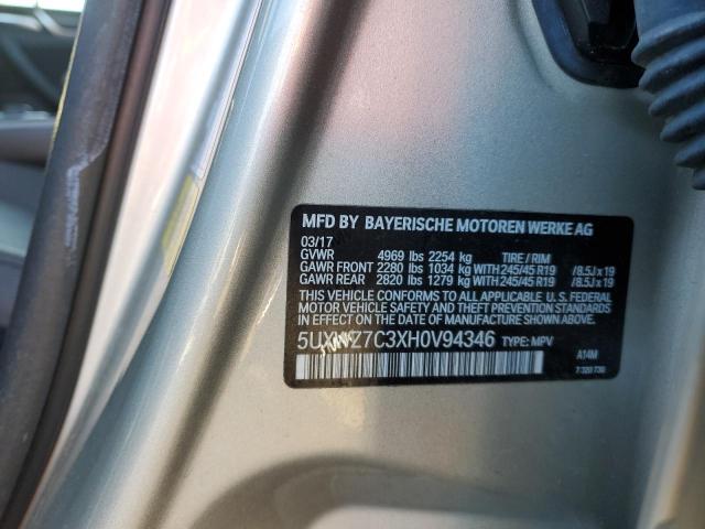 5UXWZ7C3XH0V94346 BMW X3 Sdrive28i