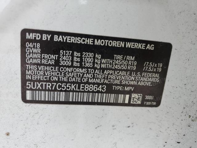 5UXTR7C55KLE88643 BMW X3 Sdrive30i