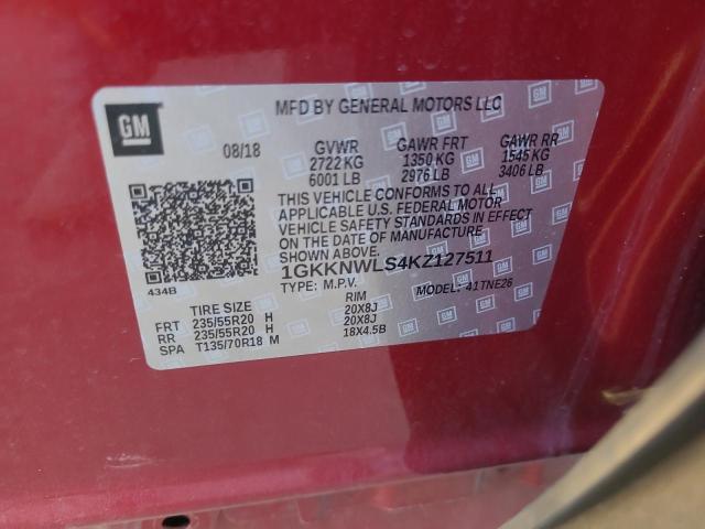 1GKKNWLS4KZ127511 GMC Acadia Slt-2
