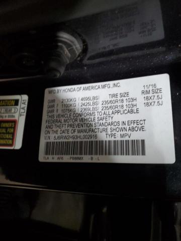 5J6RW2H93HL002916 Honda Cr-v Touring