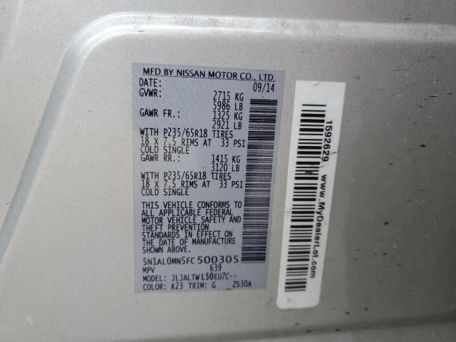 5N1AL0MN5FC500305 Infiniti QX60