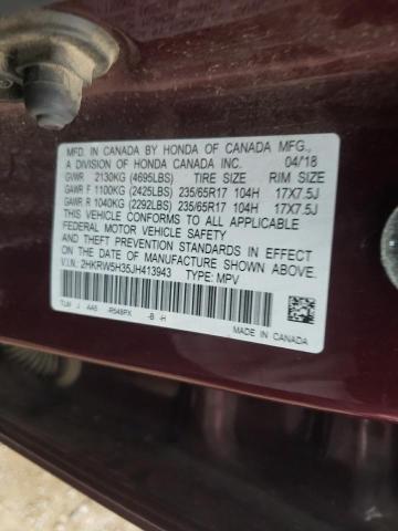2HKRW5H35JH413943 Honda CR-V LX