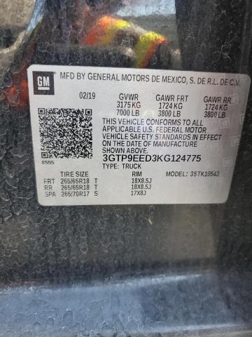 3GTP9EED3KG124775 GMC Sierra K1500 At4