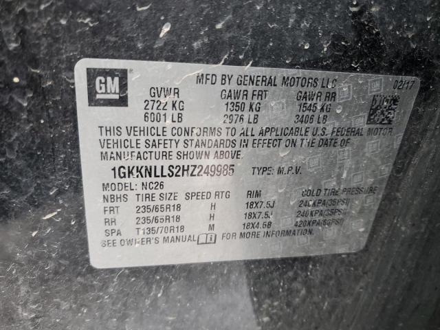 1GKKNLLS2HZ249985 GMC ACADIA SLE
