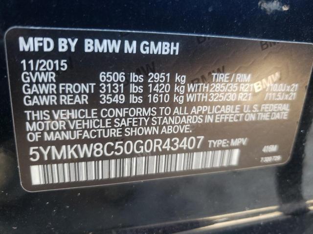 5YMKW8C50G0R43407 BMW X6 M