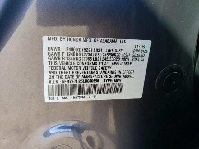 5FNYF7H25LB000596 Honda Passport Sport