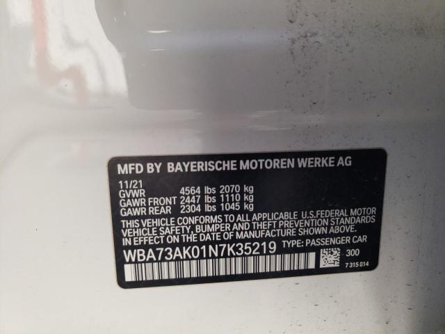 WBA73AK01N7K35219 BMW 228XI