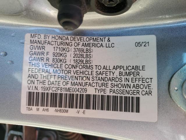19XFC2F81ME004209 Honda Civic Sport