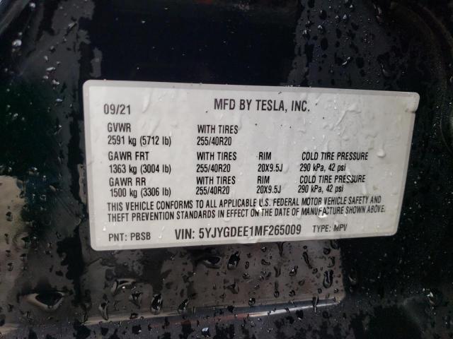 5YJYGDEE1MF265009 Tesla Model Y