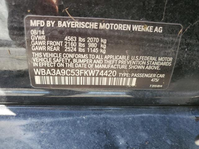 WBA3A9C53FKW74420 BMW 335 I