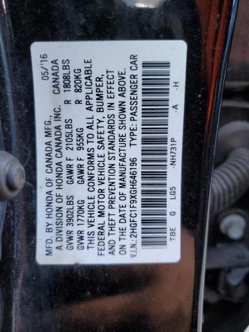 2HGFC1F9XGH646196 Honda Civic Touring