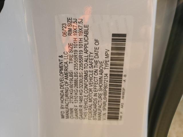 5FNRL6H86PB072134 Honda Odyssey Touring