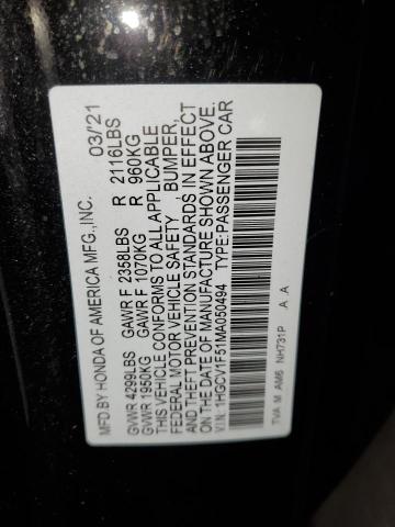 1HGCV1F51MA050494 Honda ACCORD EXL