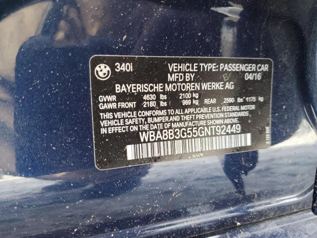 WBA8B3G55GNT92449 BMW 340 I