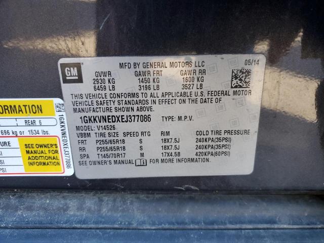 1GKKVNEDXEJ377086 GMC ACADIA SLE