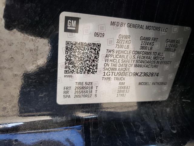 1GTU9BED9KZ362874 GMC Sierra K1500 Sle