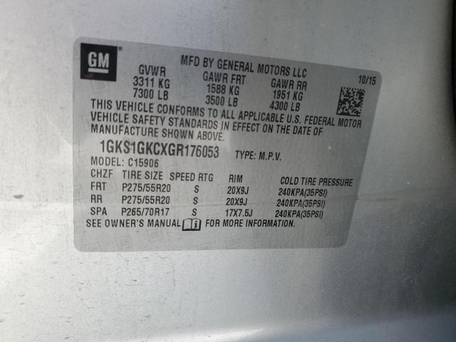 1GKS1GKCXGR176053 GMC Yukon Xl C1500 Slt