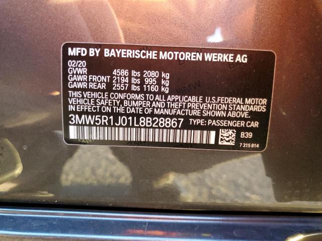 3MW5R1J01L8B28867 BMW 330I