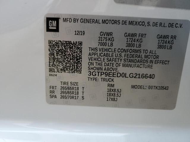 3GTP9EED0LG216640 GMC Sierra K1500 At4