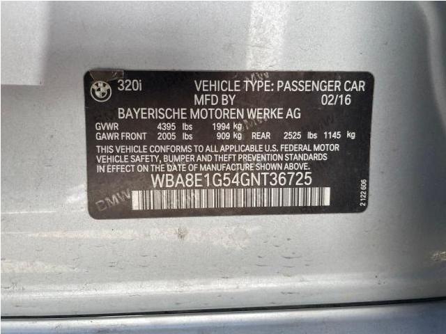 WBA8E1G54GNT36725 BMW 320 I