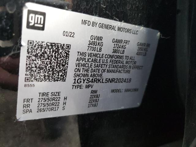 1GYS4RKL5NR202418 Cadillac Escalade Esv Sport Platinum
