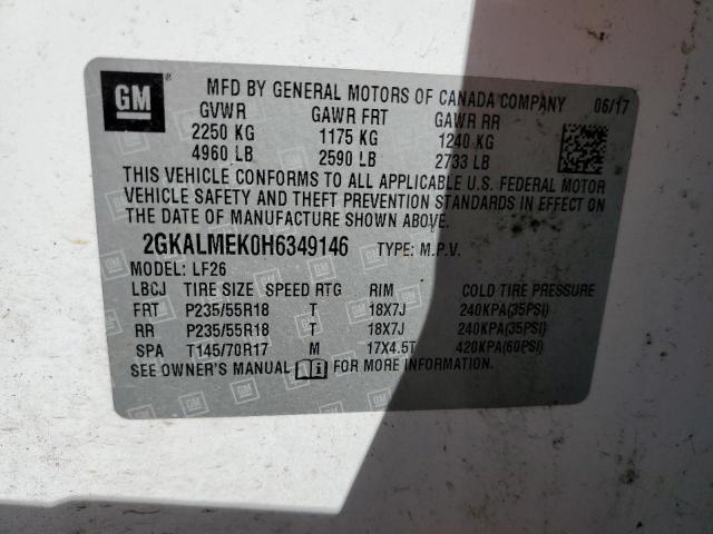 2GKALMEK0H6349146 GMC Terrain Sle