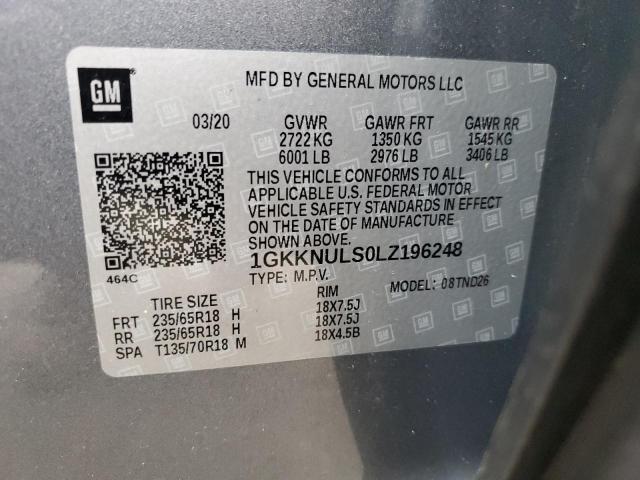 1GKKNULS0LZ196248 GMC ACADIA SLT