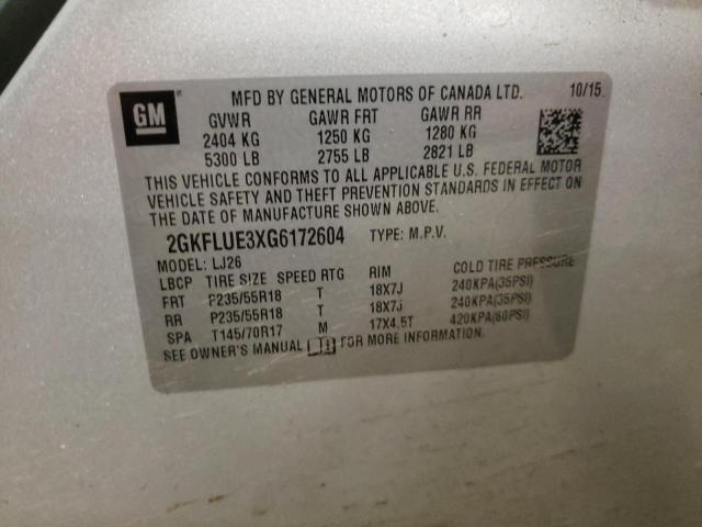 2GKFLUE3XG6172604 GMC Terrain Slt