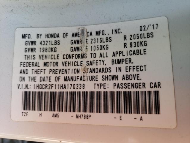 1HGCR2F11HA170339 Honda Accord Sport Special Edition