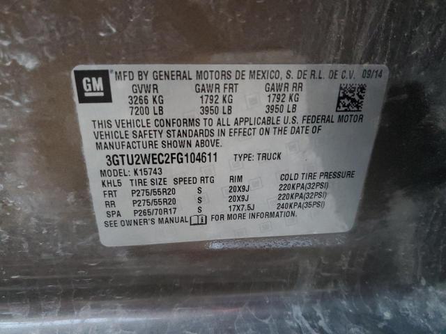 3GTU2WEC2FG104611 GMC Sierra K1500 Denali
