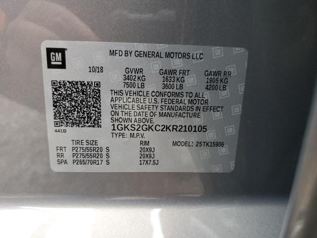 1GKS2GKC2KR210105 GMC Yukon Xl K1500 Slt