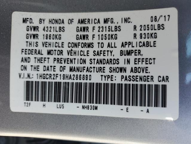 1HGCR2F19HA286890 Honda Accord Sport Special Edition