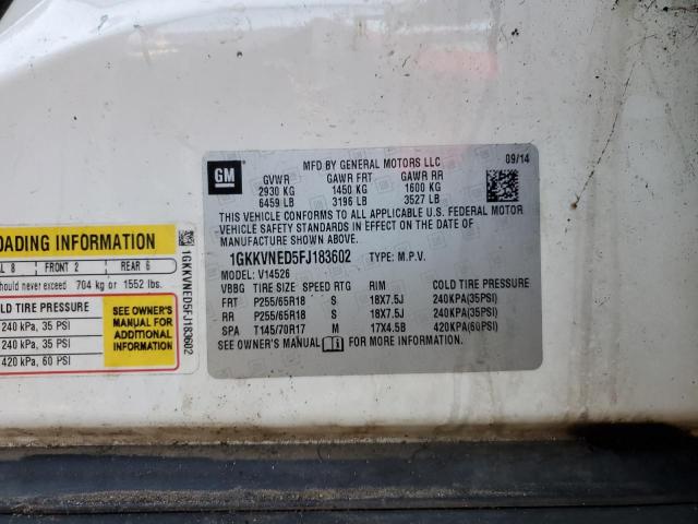 1GKKVNED5FJ183602 GMC ACADIA SLE