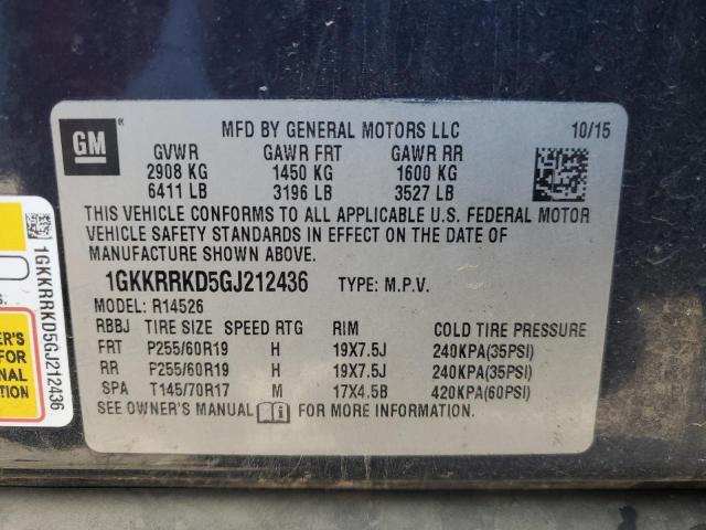 1GKKRRKD5GJ212436 GMC Acadia Slt-1