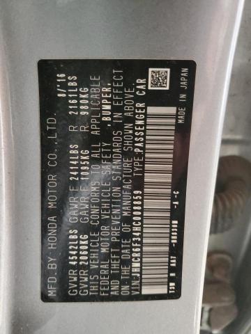 JHMCR6F34HC008859 Honda ACCORD HYBRID