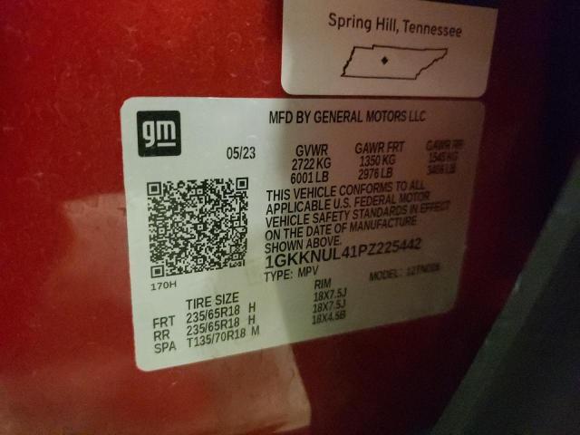 1GKKNUL41PZ225442 GMC ACADIA SLT