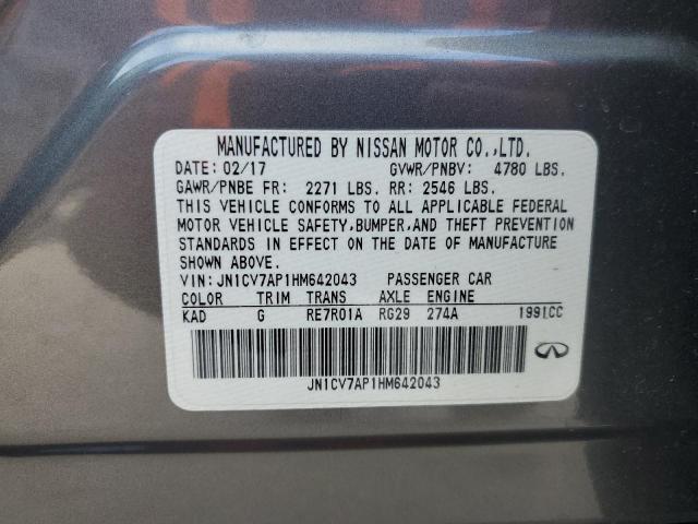JN1CV7AP1HM642043 Infiniti Q50 BASE